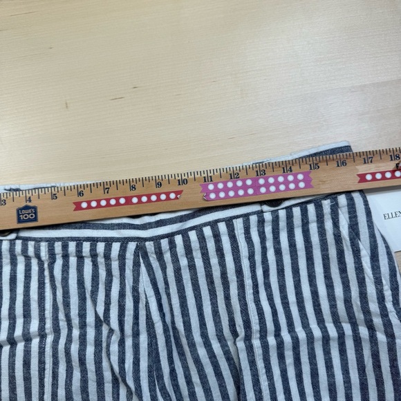 Ellen Tracy Linen Blend Stripes Wide Leg Pull On Pants Women Large Beach Coastal - Picture 7 of 10